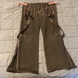 Vintage Tripp NYC Black Pants with Pink Accents